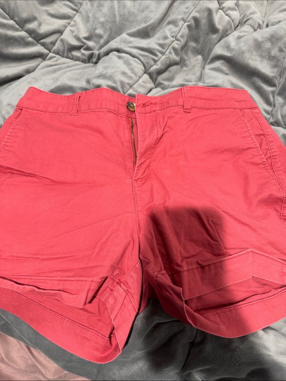 Old Navy Coral Red Cotton Bermuda Shorts